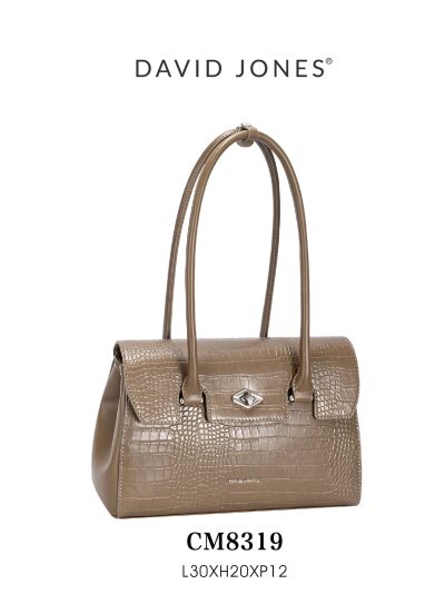 Bolso de hombro efecto cocodrilo solapa