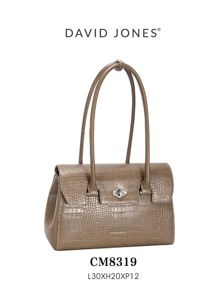 Krokodil-Effekt Schultertasche mit Umschlag