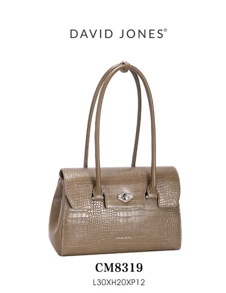 Krokodil-Effekt Schultertasche mit Umschlag