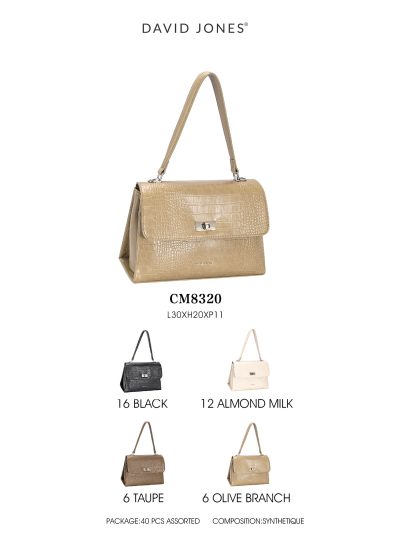 Bolso de mano efecto cocodrilo con cierre giratorio 2