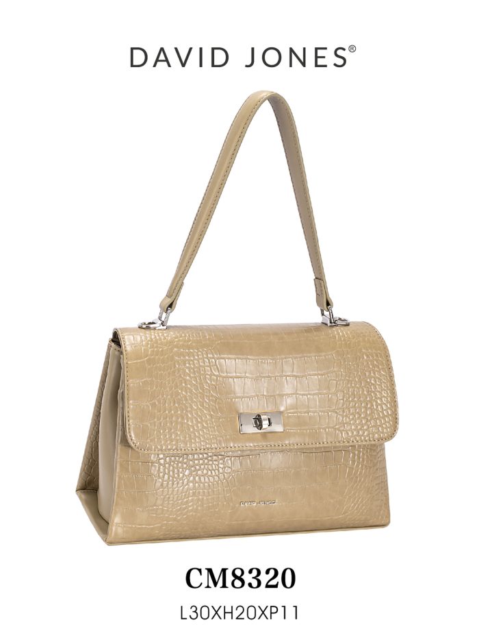 Krokodil-Effekt-Handtasche mit Drehverschluss