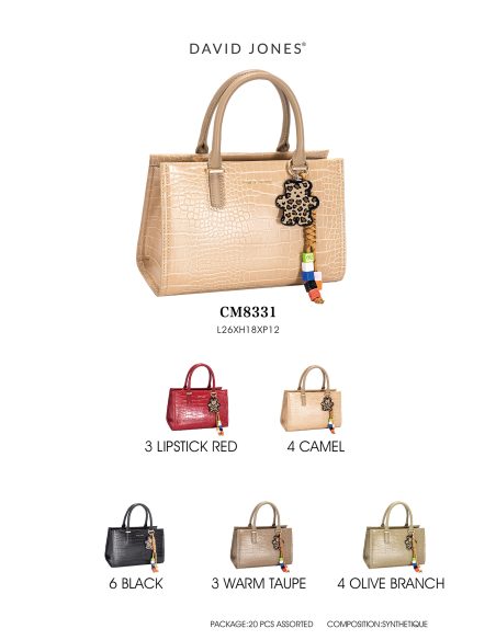 Bolso de mano efecto cocodrilo con charm