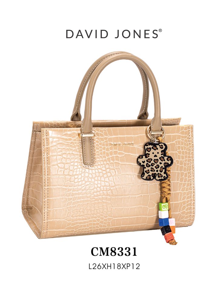 Bolso de mano efecto cocodrilo con charm