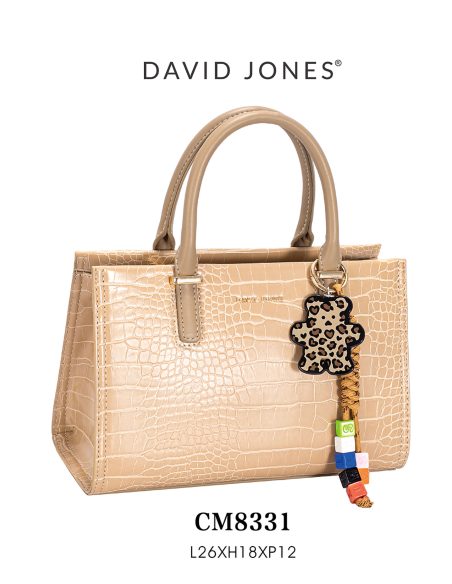 Bolso de mano efecto cocodrilo con charm