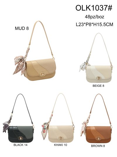 Bolso de hombro combinado pespuntes solapa 2