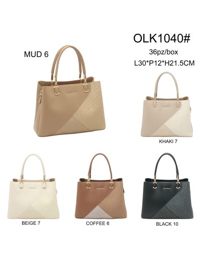 Bolso de mano combinado pespuntes 2