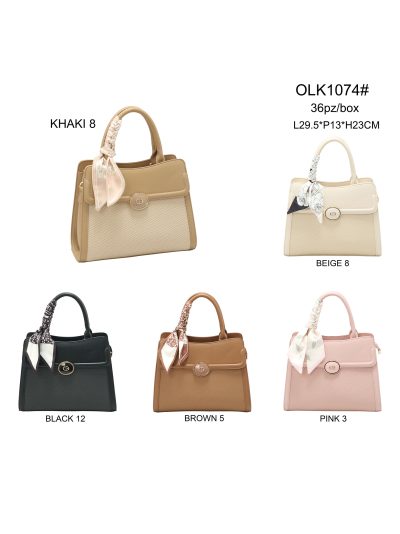 Bolso de mano combinado pañuelo decorativo 2