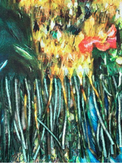 Cachecol estampado com franjas 2