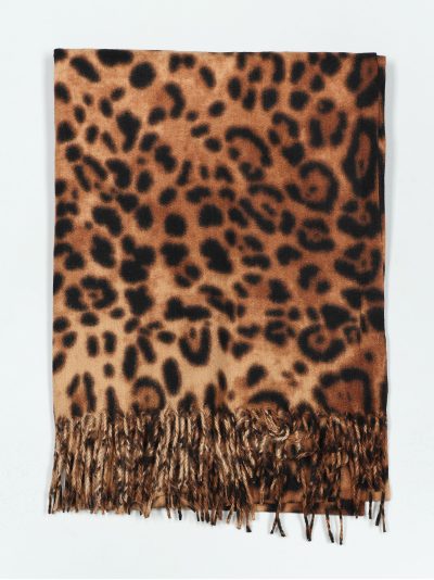 Bufanda leopardo flecos