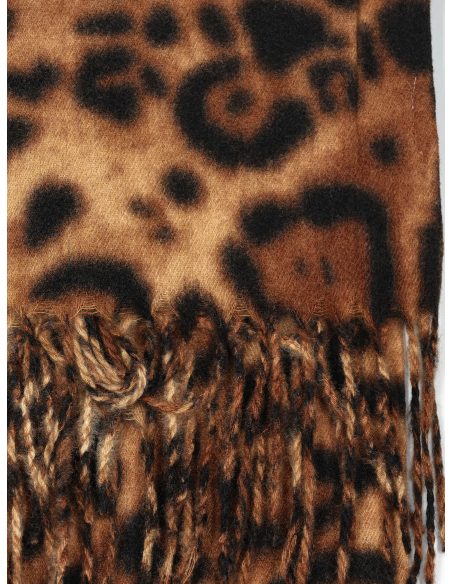 Bufanda leopardo flecos