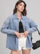 Camicia oversize in denim ricamato