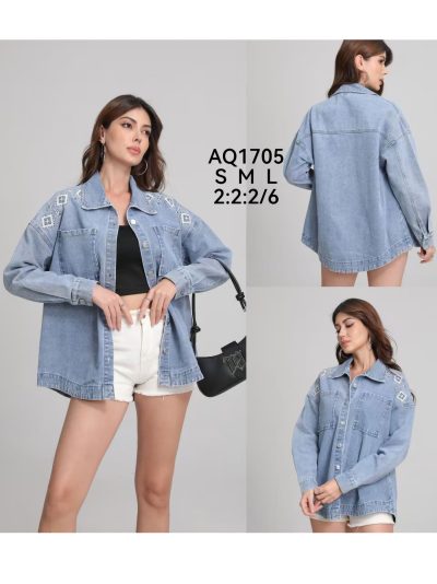 Sobrecamisa denim oversize bordado 2