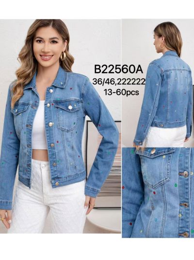 Cazadora denim lunares bordados 2