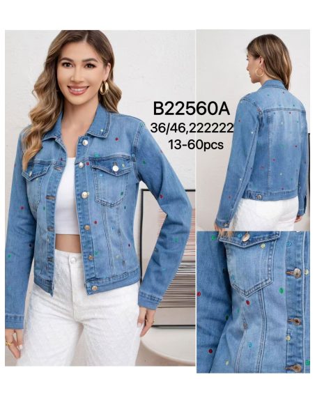 Cazadora denim lunares bordados