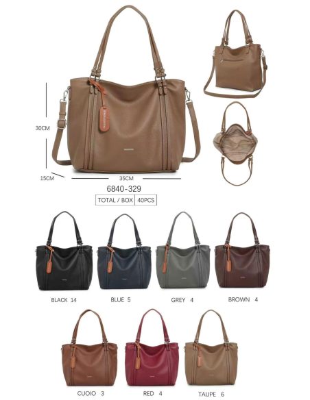 Bolsa shopper efeito pele detalhe duplo.