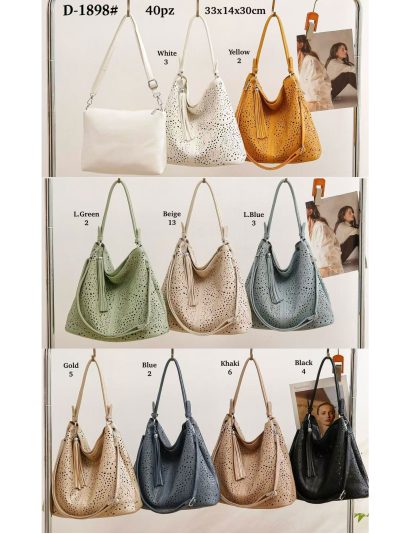 Bolso hobo troquelado con borla y bolso interior 2