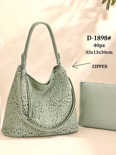 Bolso hobo troquelado con borla y bolso interior