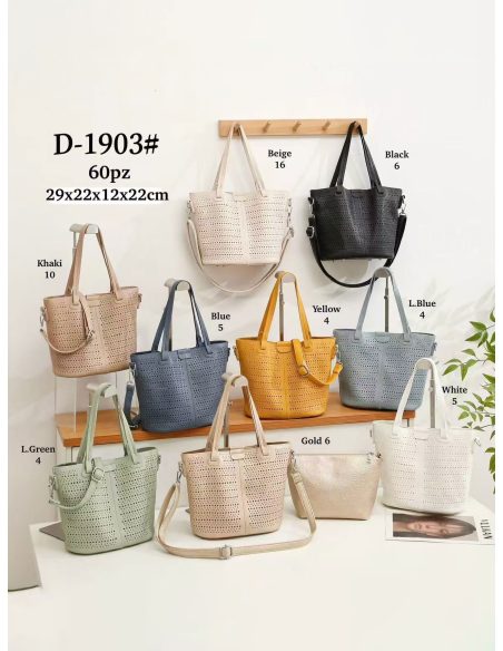 Bolso tote troquelado con asas dobles y bandolera