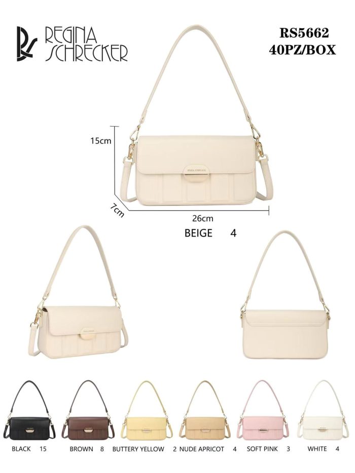 Bolso bandolera baguette con solapa y detalle acanalado