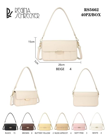 Bolso bandolera baguette con solapa y detalle acanalado