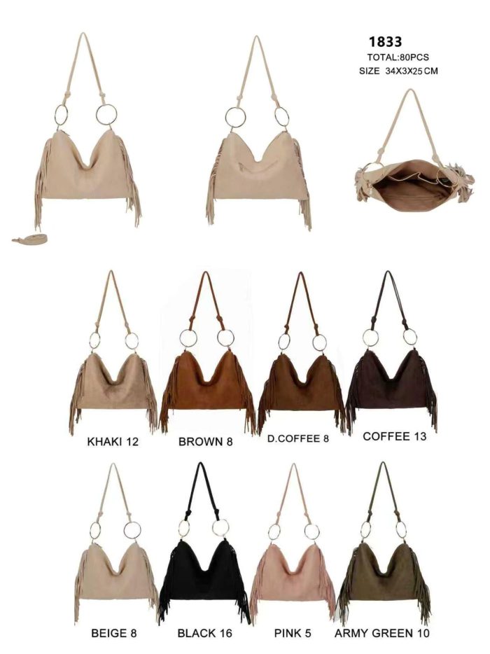 Bolso hobo flecos y anillas metálicas