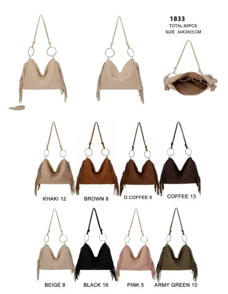 Bolso hobo flecos y anillas metálicas