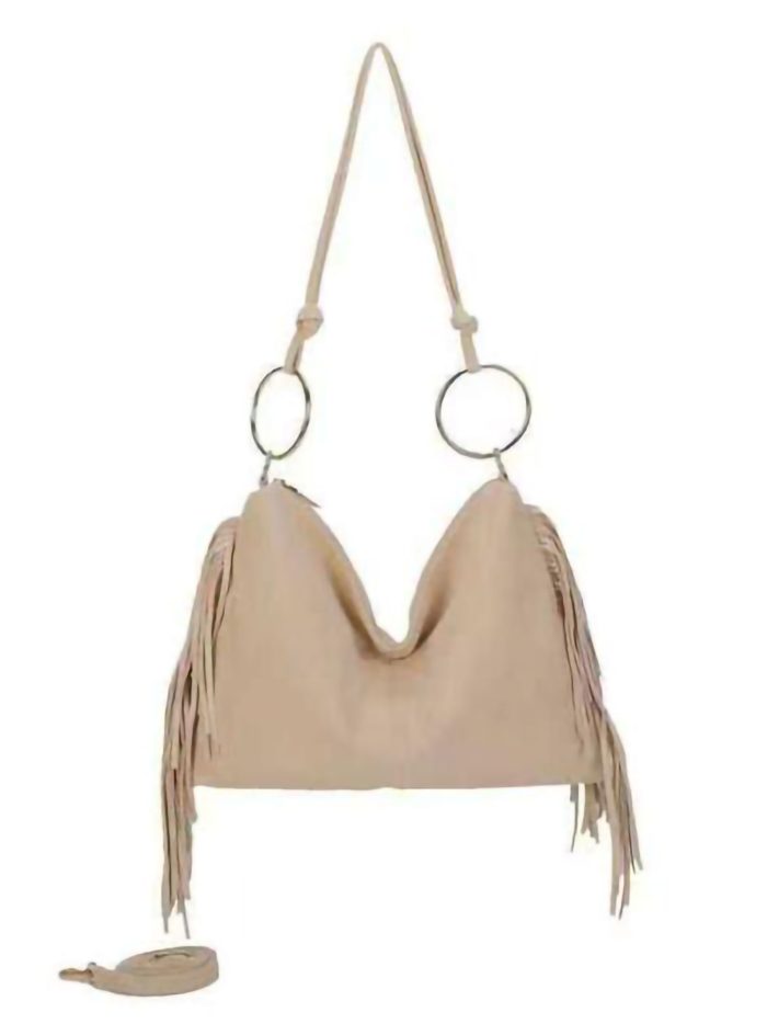 Bolso hobo flecos y anillas metálicas