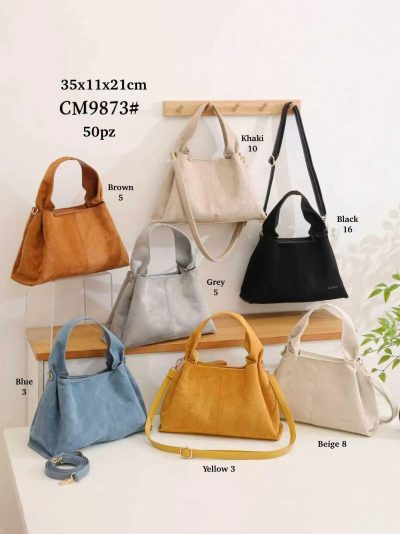 Bolso shopper efecto ante con asas anchas 2