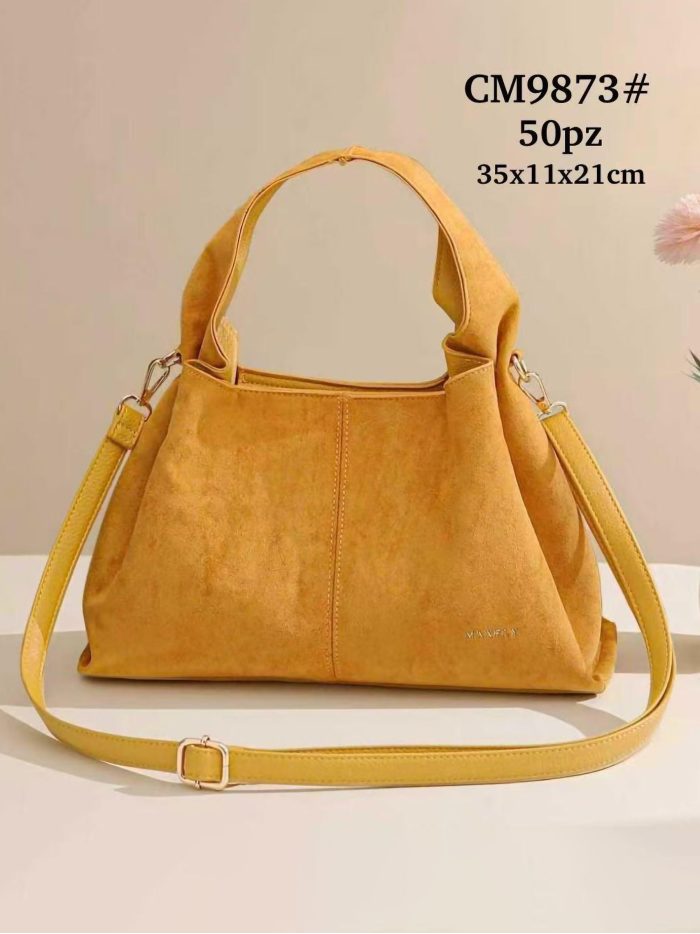 Bolso shopper efecto ante con asas anchas