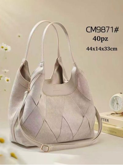 Bolso shopper efecto ante rombos