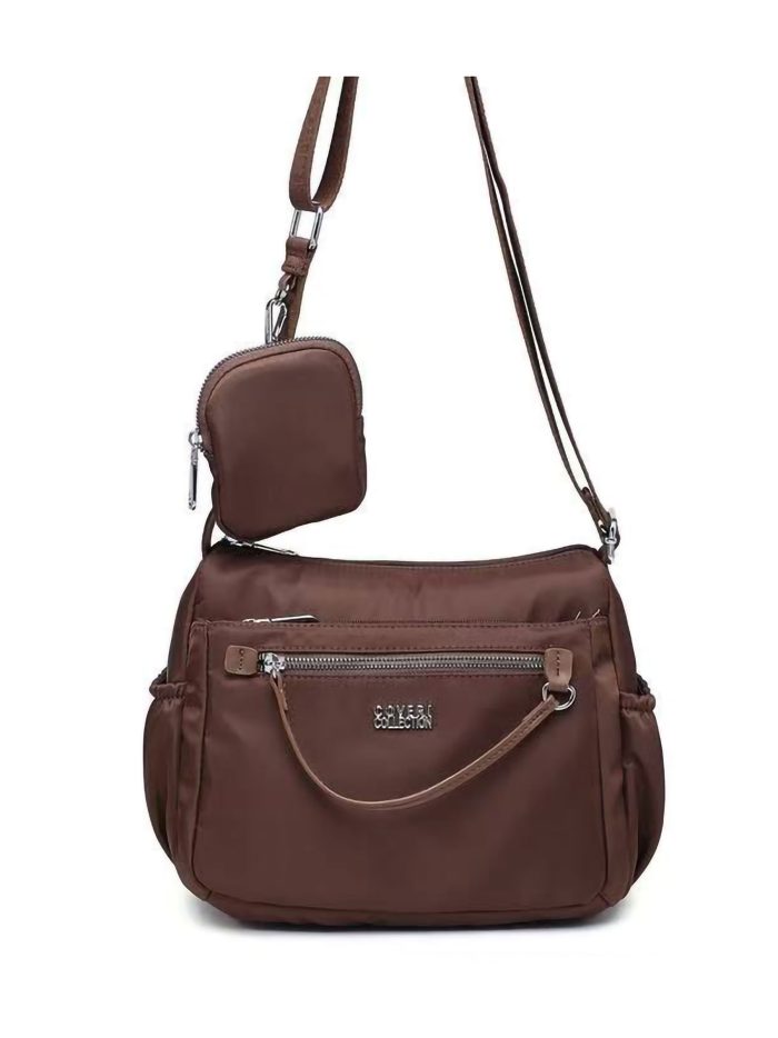 Bolso bandolera nylon con bolsillos y mini monedero