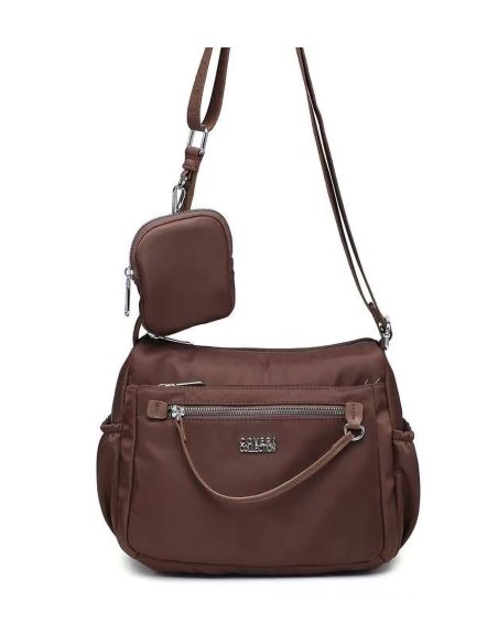 Bolso bandolera nylon con bolsillos y mini monedero