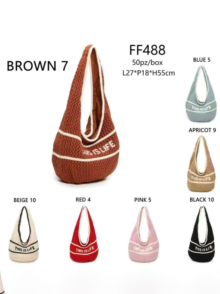 Bolso hobo ganchillo "This is life"