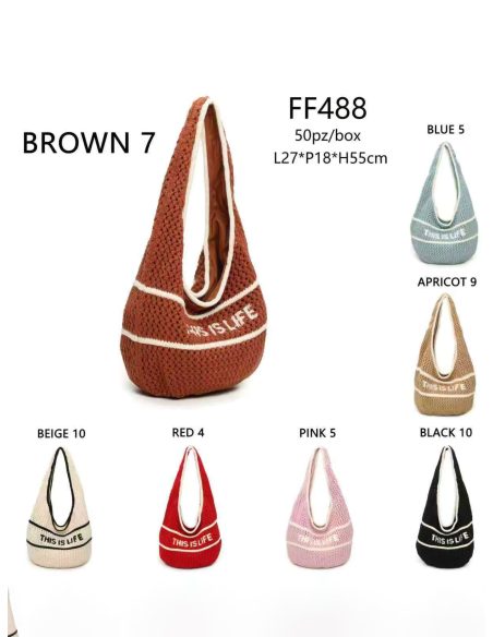 Bolso hobo ganchillo "This is life"