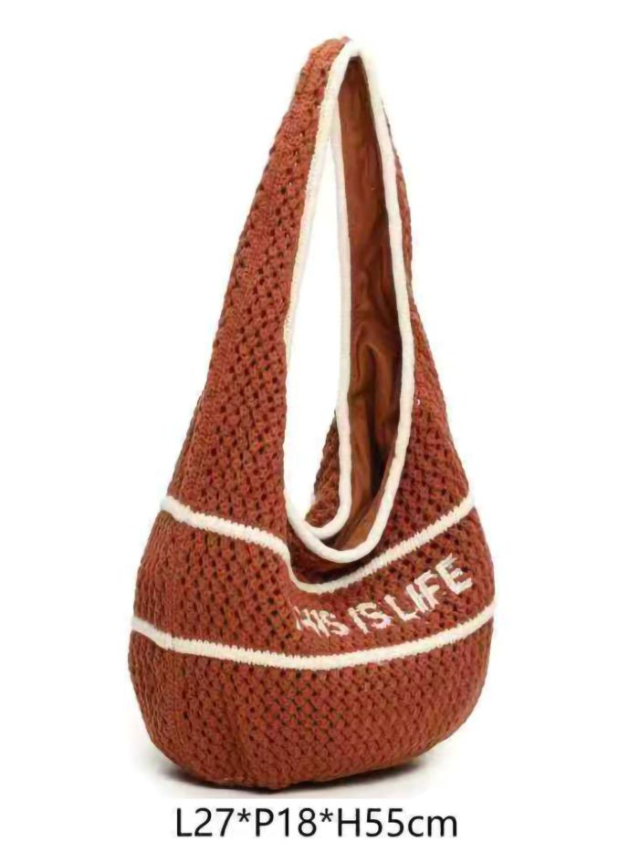Bolso hobo ganchillo "This is life"