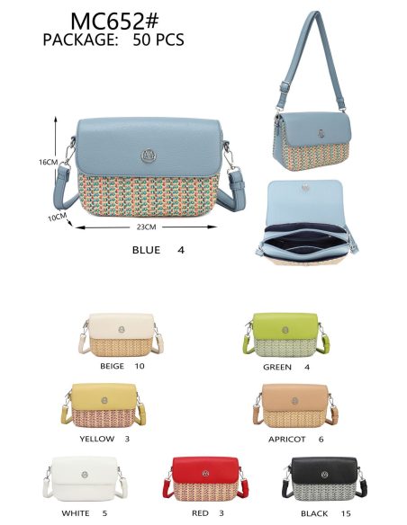 Bolso bandolera efecto rafia solapa