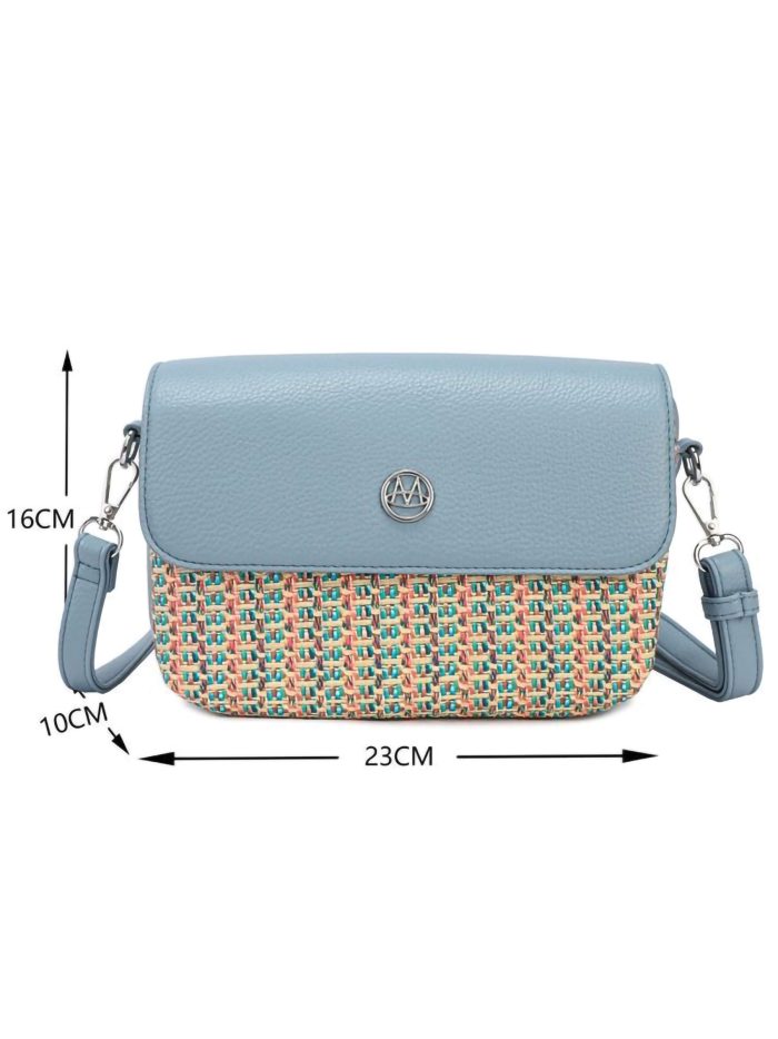 Bolso bandolera efecto rafia solapa