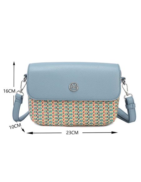 Bolso bandolera efecto rafia solapa