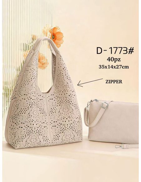 Bolso shopper calado con bandolera a juego