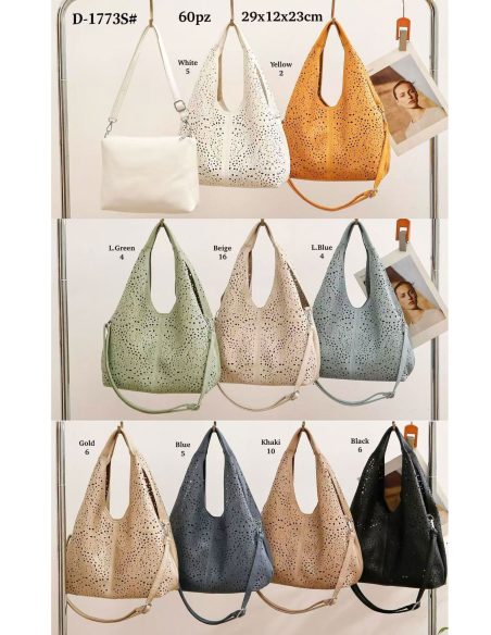 Bolso shopper calado con bandolera a juego