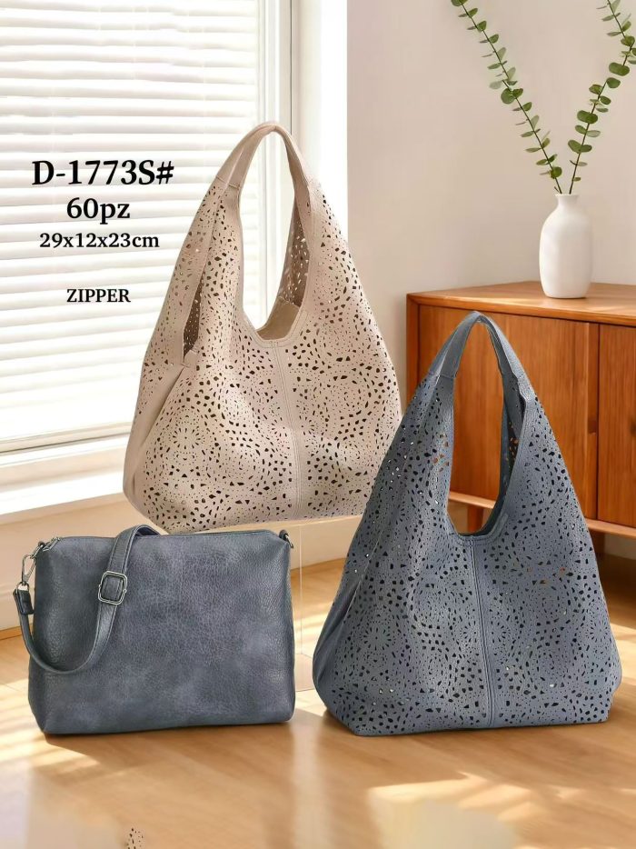 Bolso shopper calado con bandolera a juego