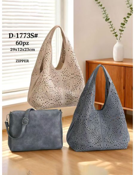 Bolso shopper calado con bandolera a juego