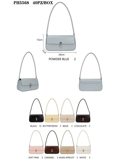 Bolso baguette con solapa y cierre metálico 2