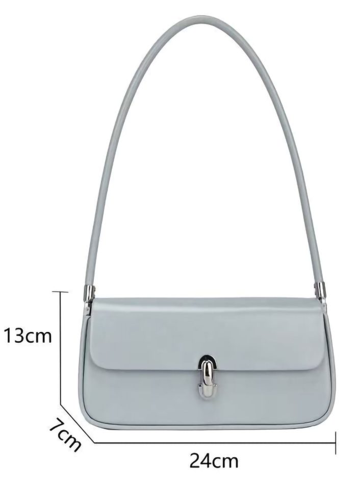 Bolso baguette con solapa y cierre metálico