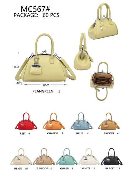 Borsa a mano con chiusura a bocchetta