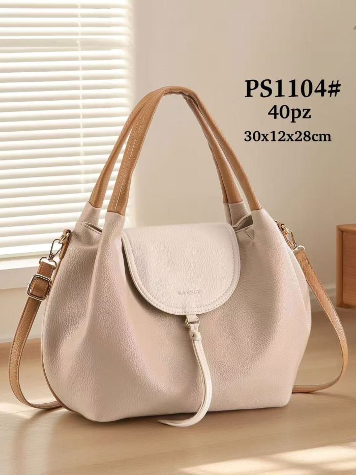 Bolso hobo tricolor con solapa y borla