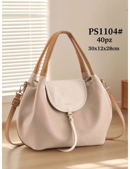 Bolso hobo tricolor con solapa y borla