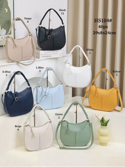 Bolso hobo media luna con asa trenzada 2