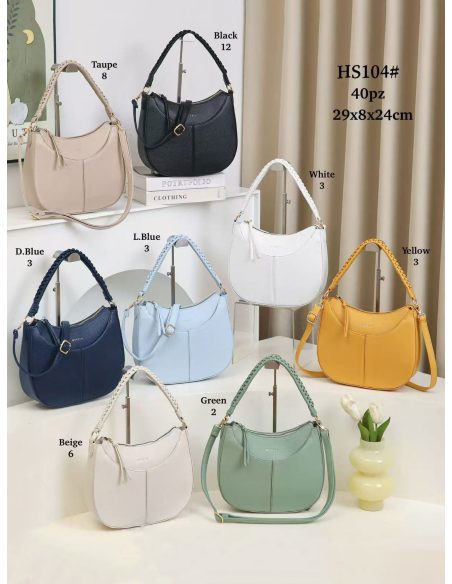 Bolso hobo media luna con asa trenzada