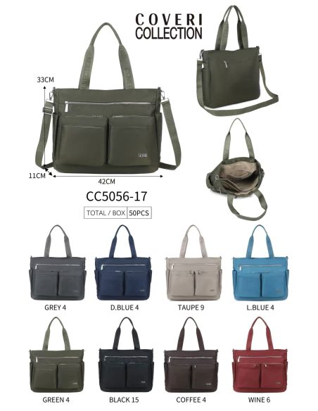 Einkaufstasche aus Nylon mit doppelter Fronttasche